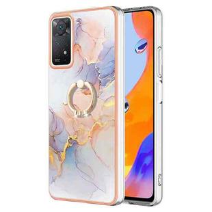 For Xiaomi Redmi Note 11 Pro 5G / 4G Global Electroplating IMD TPU Phone Case with Ring(White Marble)