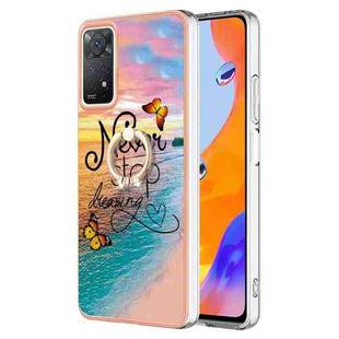 For Xiaomi Redmi Note 11 Pro 5G / 4G Global Electroplating IMD TPU Phone Case with Ring(Dream Butterfly)