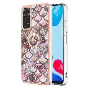 For Xiaomi Redmi Note 11S / Note 11 Global Electroplating IMD TPU Phone Case with Ring(Pink Scales)
