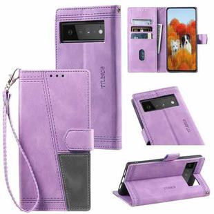 For Google Pixel 7 5G Splicing Leather Phone Case(Purple)