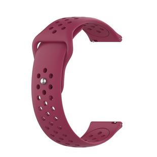 For Huami Amazfit Youth Edition Silicone Breathable Watch Band(Red Wine)