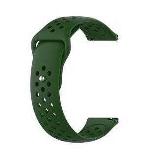 For Huami Amazfit Youth Edition Silicone Breathable Watch Band(Army Green)