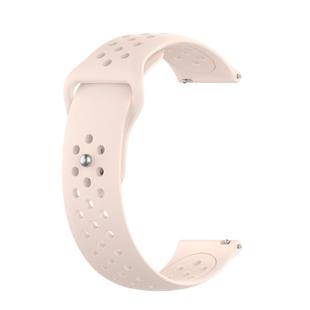 For Huami Amazfit Youth Edition Silicone Breathable Watch Band(Light Powder)