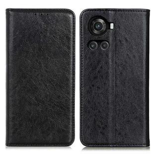 For OnePlus ACE/10R Magnetic Crazy Horse Texture Horizontal Flip Leather Phone Case(Black)