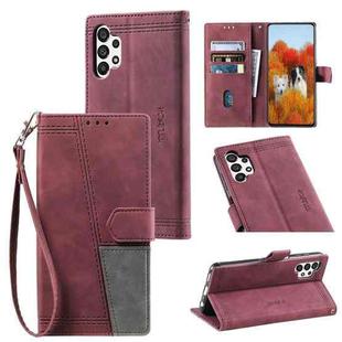 For Samsung Galaxy A32 4G Splicing Leather Phone Case(Red)