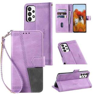 For Samsung Galaxy A52 5G / 4G Splicing Leather Phone Case(Purple)