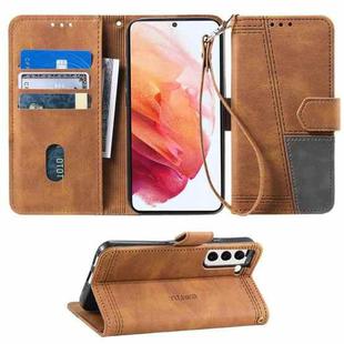 For Samsung Galaxy S21 5G Splicing Leather Phone Case(Brown)