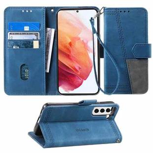 For Samsung Galaxy S21 5G Splicing Leather Phone Case(Blue)