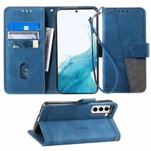 For Samsung Galaxy S22+ 5G Splicing Leather Phone Case(Blue)