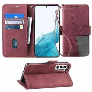 For Samsung Galaxy S22+ 5G Splicing Leather Phone Case(Red)