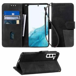 For Samsung Galaxy S22+ 5G Splicing Leather Phone Case(Black)