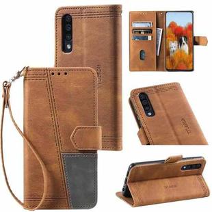 For Samsung Galaxy A50 Splicing Leather Phone Case(Brown)