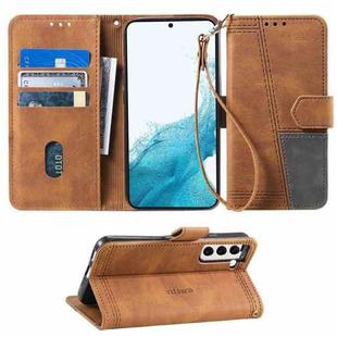For Samsung Galaxy S22 5G Splicing Leather Phone Case(Brown)