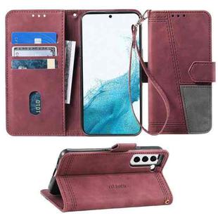 For Samsung Galaxy S22 5G Splicing Leather Phone Case(Red)