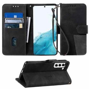 For Samsung Galaxy S22 5G Splicing Leather Phone Case(Black)