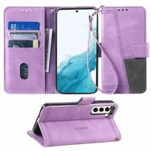 For Samsung Galaxy S22 5G Splicing Leather Phone Case(Purple)
