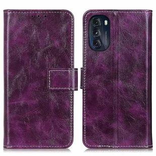 For Motorola Moto G 5G 2022 Retro Crazy Horse Texture Horizontal Flip Leather Phone Case(Purple)