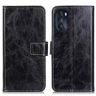 For Motorola Moto G 5G 2022 Retro Crazy Horse Texture Horizontal Flip Leather Phone Case(Black)