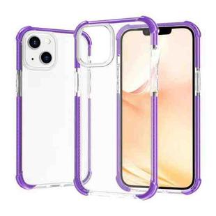 For iPhone 14 Acrylic Four Corners Shockproof Phone Case (Transparent Purple)