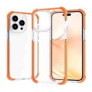 For iPhone 14 Pro Max Acrylic Four Corners Shockproof Phone Case (Transparent Orange)