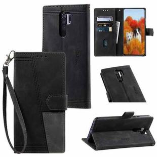 For Xiaomi Redmi 9 Splicing Leather Phone Case(Black)