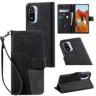 For Xiaomi Redmi K40 Splicing Leather Phone Case(Black)