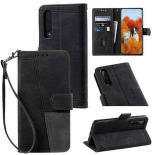 For Huawei P30 Splicing Leather Phone Case(Black)