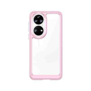 For Huawei P50 Colorful Series Acrylic + TPU Phone Case(Pink)
