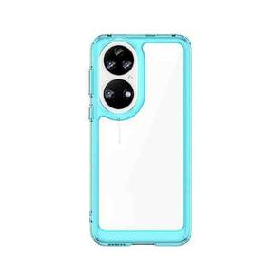 For Huawei P50E Colorful Series Acrylic + TPU Phone Case(Transparent Blue)