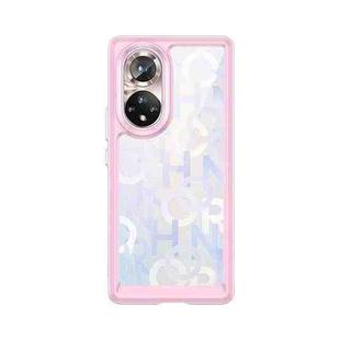 For Honor 50 Colorful Series Acrylic + TPU Phone Case(Pink)