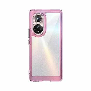 For Honor 50 Colorful Series Acrylic + TPU Phone Case(Transparent Pink)