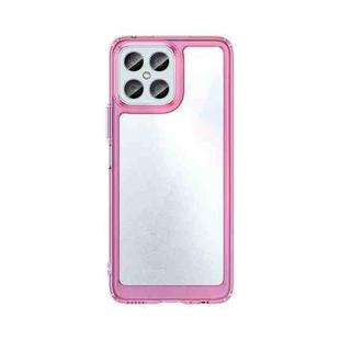 For Honor X8 Colorful Series Acrylic + TPU Phone Case(Transparent Pink)