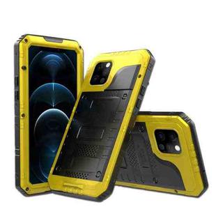 For iPhone 12 Pro Metal + Silicone Phone Case with Screen Protector(Yellow)