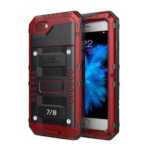 For iPhone SE 2022 / SE 2020 / 8 / 7 Metal + Silicone Phone Case with Screen Protector(Red)