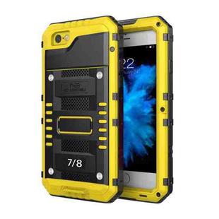 For iPhone SE 2022 / SE 2020 / 8 / 7 Metal + Silicone Phone Case with Screen Protector(Yellow)