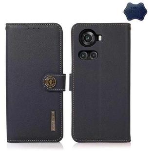 For OnePlus 10R / Ace KHAZNEH Custer Genuine Leather RFID Phone Case(Blue)