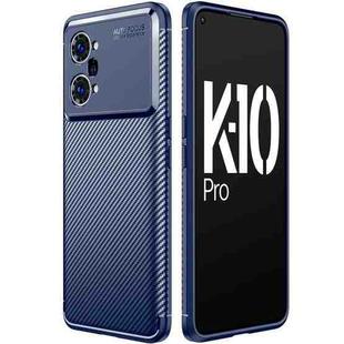 For OPPO K10 Pro Carbon Fiber Texture Shockproof TPU Case(Blue)