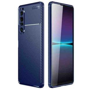 For Sony Xperia 1 IV Carbon Fiber Texture Shockproof TPU Case(Blue)