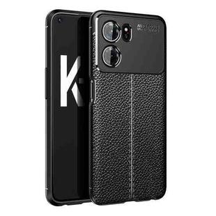 For OPPO K10 Litchi Texture TPU Shockproof Case(Black)
