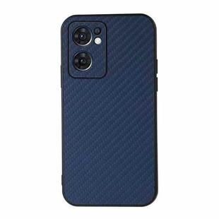 For OPPO Reno7 5G International Accurate Hole Carbon Fiber Texture Shockproof Case(Blue)