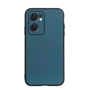 For OPPO Reno7 5G International Accurate Hole Genuine Leather Phone Case(Green)