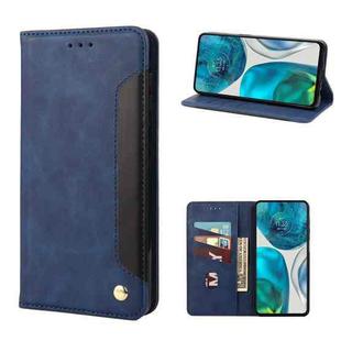 For Motorola Moto G52 Skin Feel Splicing Leather Phone Case(Blue)