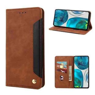 For Motorola Moto G52 Skin Feel Splicing Leather Phone Case(Brown)