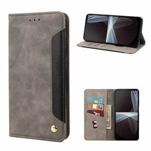 For Sony Xperia 10 IV Skin Feel Splicing Leather Phone Case(Grey)