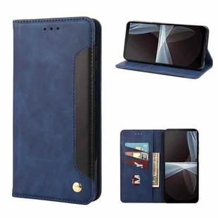For Sony Xperia 10 IV Skin Feel Splicing Leather Phone Case(Blue)