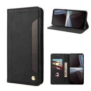 For Sony Xperia 10 IV Skin Feel Splicing Leather Phone Case(Black)