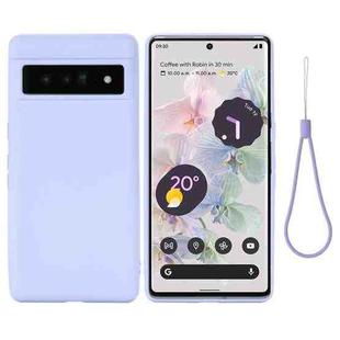 For Google Pixel 7 Pro Pure Color Liquid Silicone Shockproof Phone Case(Purple)