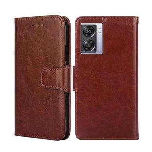 For OPPO A57 5G 2022 / Realme Q5i Crystal Texture Leather Phone Case(Brown)