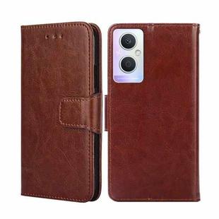 For OPPO A96 5G Crystal Texture Leather Phone Case(Brown)