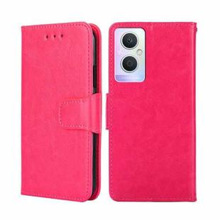 For OPPO A96 5G Crystal Texture Leather Phone Case(Rose Red)